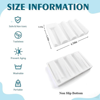 Silicone Soap Dish, Self Draining Soap Holder Perfect for Shower, Bathroom Sink, Kitchen Sink & Travel, Non-Slip Bar Soap Holder Extend Soap Life, Keep Soap Bars Dry Clean & Easy Cleaning (White-1PCS)