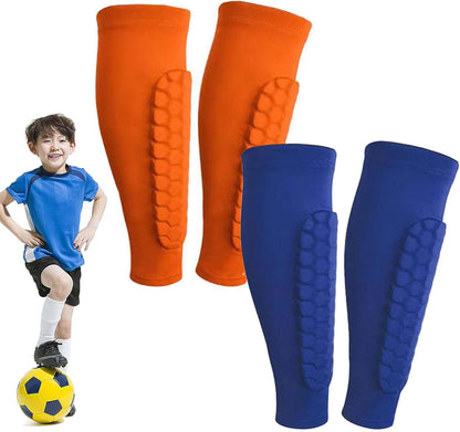 Shin Defender Shin Guards Kids 2 Pair, Shindefender Shin Guards Soccer, with Honeycomb Pads, for Soccer Kids Youth Adult