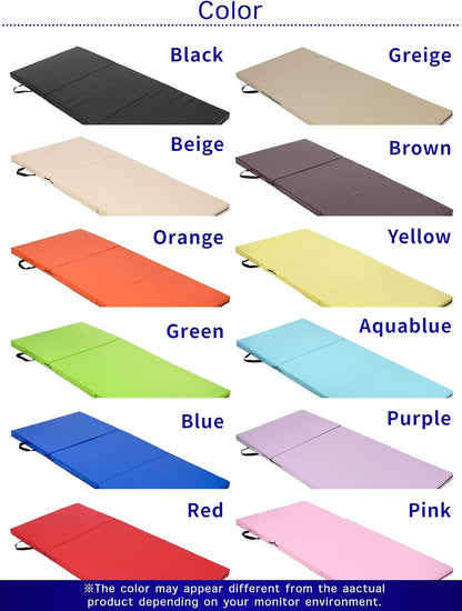 KaRaDaStyle Gymnastics Mat Folding Stretch Mats 71"x31"x2" Exercise Muscle Training Children Play Horizontal Bar Mat Yoga Sports Soundproof Home Use