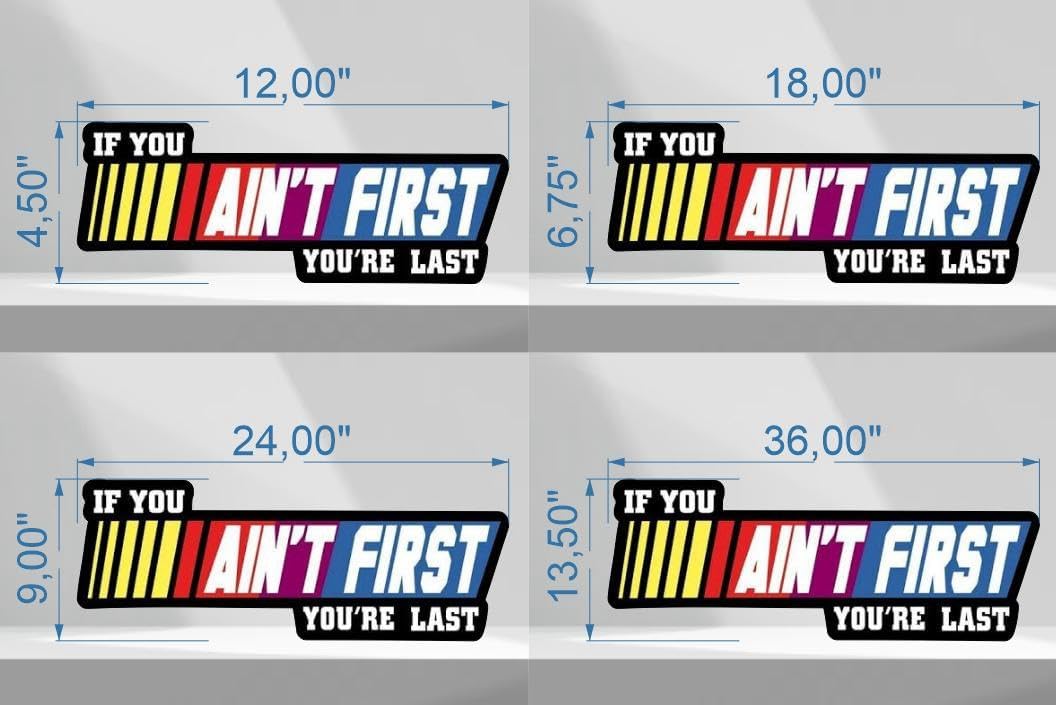 NEONSIGN If You Ain't First You Are Last LED Neon Sign Gym Motivation Lightbox Fitness Wall Decor with USB Powered Dimmable for Gym Home Fitness Decoration (18x7 inches)