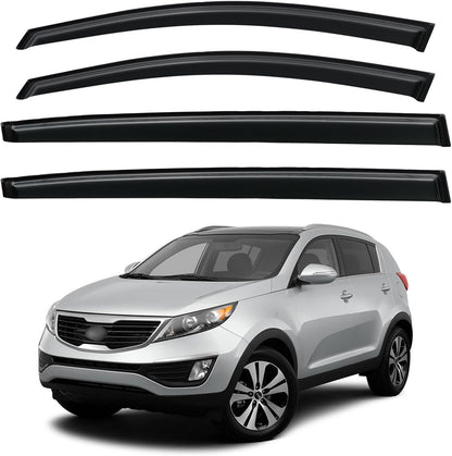 Window Visors Rain Guards for 2011-2016 Kia Sportage, Out-Channel Window Vent Wind Deflectors Visors Shades for 11-16 Sportage