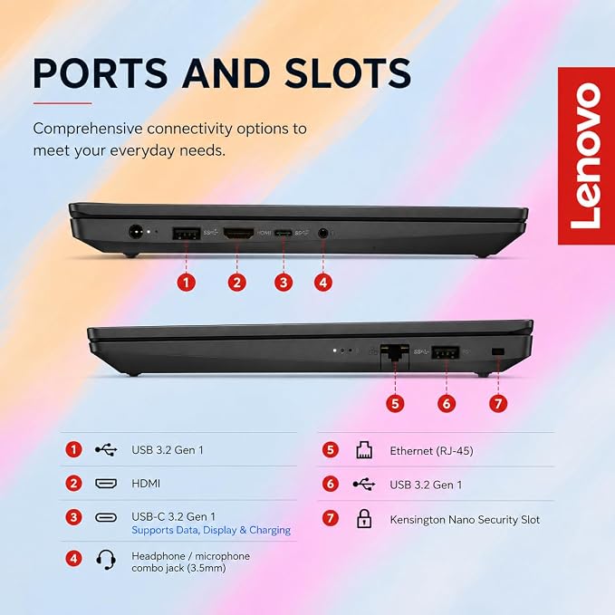 Lenovo V15 Business Laptop 2026 Edition, AMD Ryzen 3 7000-Series(Beat i7-1065G7), 15.6" FHD Display, 16GB DDR5 RAM, 256GB NVMe SSD, Wi-Fi 6, RJ-45, Dolby Audio, Windows 11 Pro