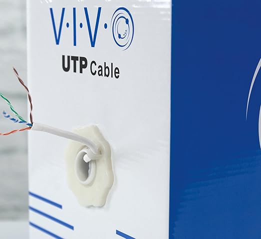 VIVO 500ft Bulk Cat6 Wire, CCA Ethernet Cable, 23 AWG, UTP Pull Box, LAN Network, White, CABLE-V006W