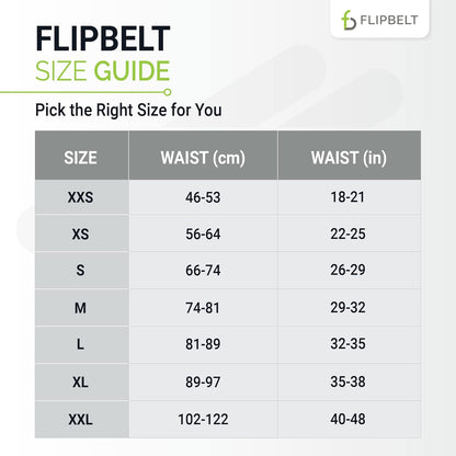 FlipBelt Classic Running Belt, Running Fanny Pack for Women and Men, USA Company