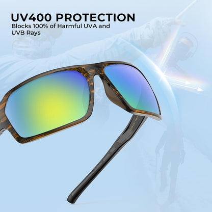 KastKing Chippewa Polarized Fishing Sunglasses, UV400 Protection Full Wrap Frame Sports Cycling Sunglasses, 1.0mm TAC Lenses