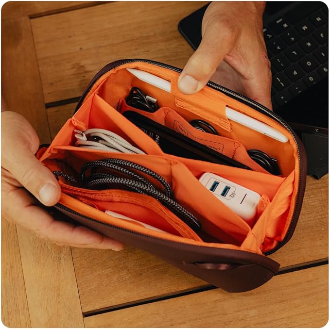 Peak Design Small Tech Pouch, Ocean, Electronics Organizer for Travel or Everyday Carry, Origami-Style Storage, Cable Pass-Through, Weatherproof Recycled Nylon, Gear Carry Bag for Men and Women