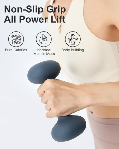 YOTTOY Weights Dumbbells Set for Women,2-15 Pound Dumbbells Set of 2, Non-Slip Hand Weights for Home Workouts, Portable Strength Training Neoprene dumbbells