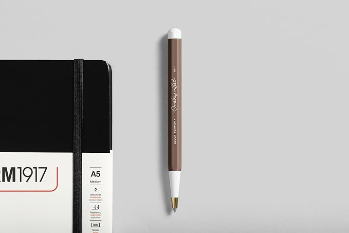 LEUCHTTURM1917 372213 Twist Pen No. 1, Brass, Aluminum, Blue Ink Ballpoint Pen, Design Award-Winning, Dusty Rose