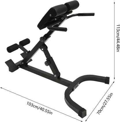 Roman Chair, Back Extension Sit up Bench, Multi-Functional Bench Foldable Flat, Hip Thrust Machine, 330 lbs Weight Capacity, Fitness Equipment for Home Workout, Gym