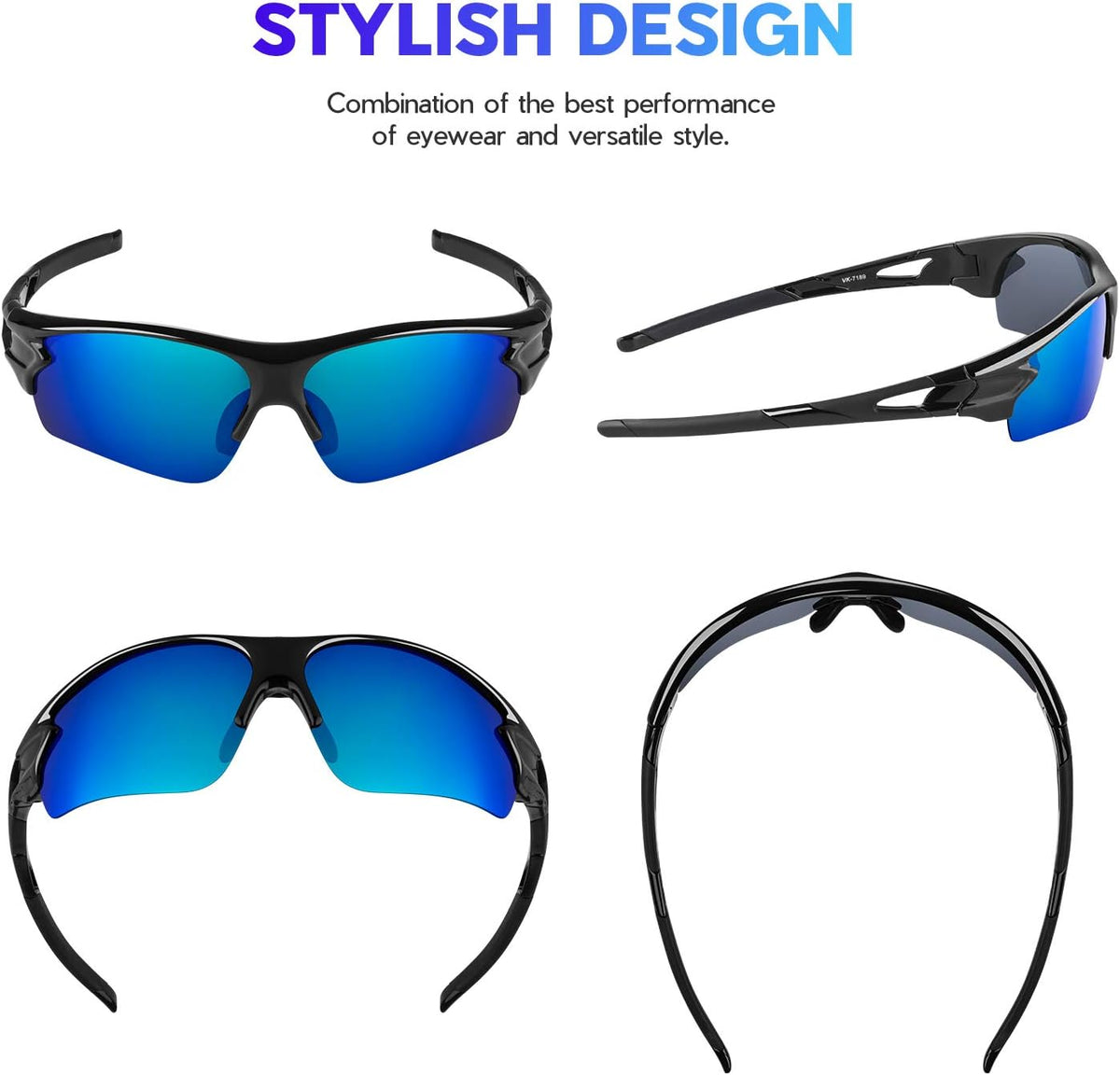 BEACOOL Polarized Sports Sunglasses for Men Women Youth Baseball Fishing Cycling Running Golf Motorcycle Tac Glasses UV400