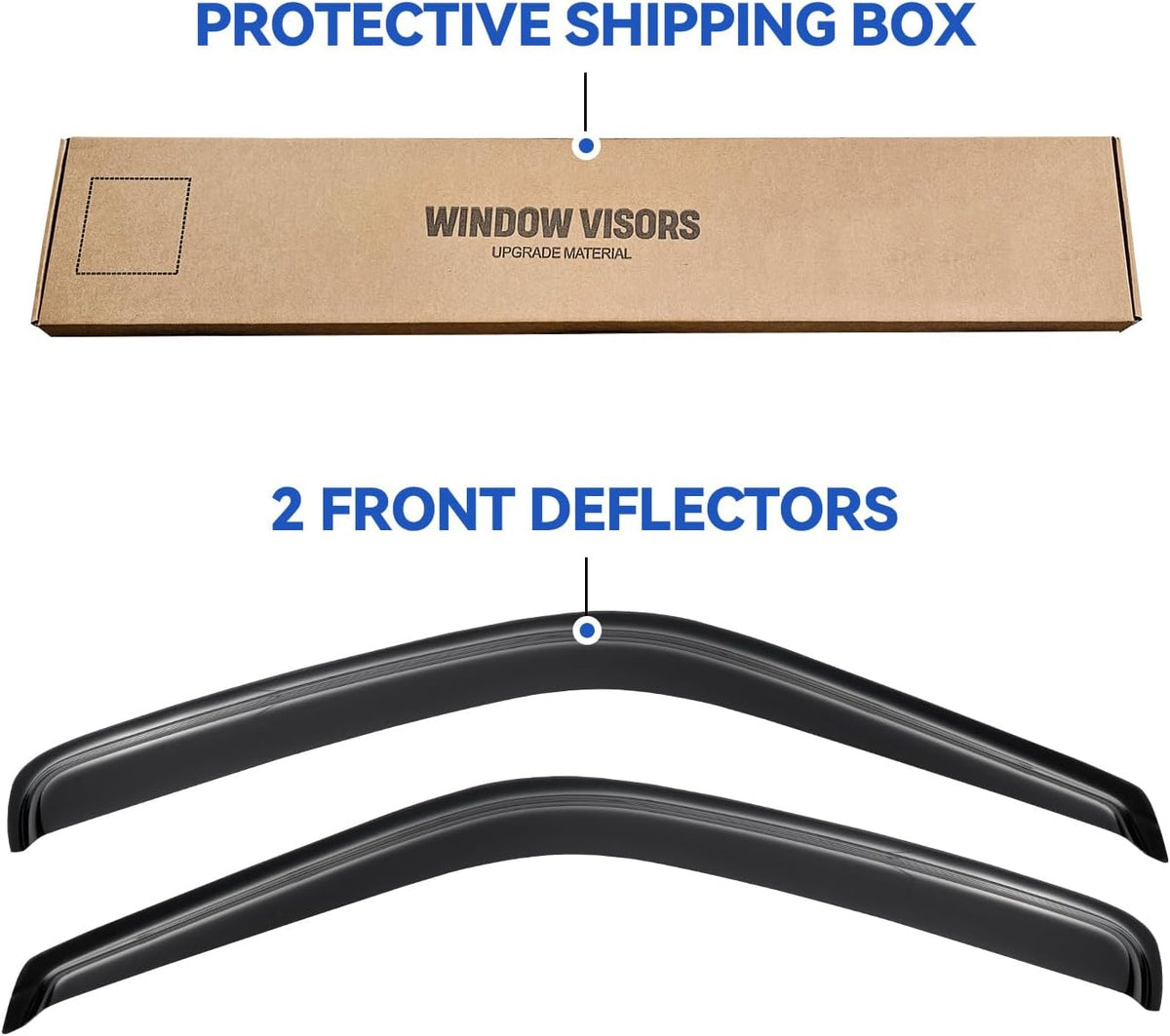 Window Visors Rain Guards Shield for 1996-2025 Chevy Express Van, Out-Channel Window Vent Wind Deflectors Visors Shades for 96-25 GMC Savana