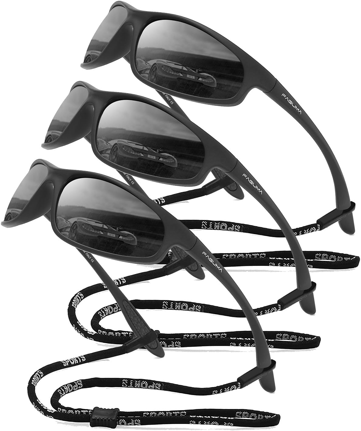 FAGUMA Polarized Sports Sunglasses For Men Cycling Driving Fishing UV400 Protection