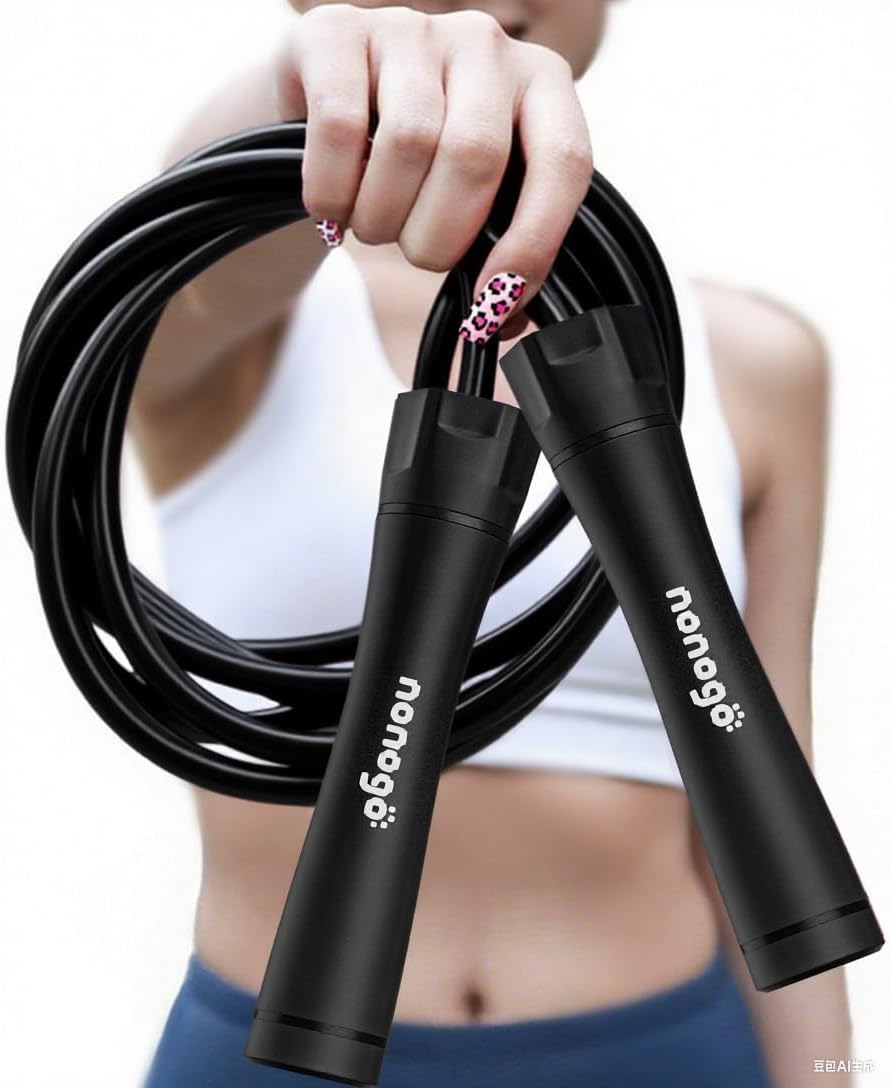 nonogo 1.1LB Weighted Jump Rope for Women – Adjustable 10mm Heavy PVC Skipping Rope for Fitness, Ideal for High-Intensity Training, MMA, Boxing, CrossFit, Weight-loss Workouts