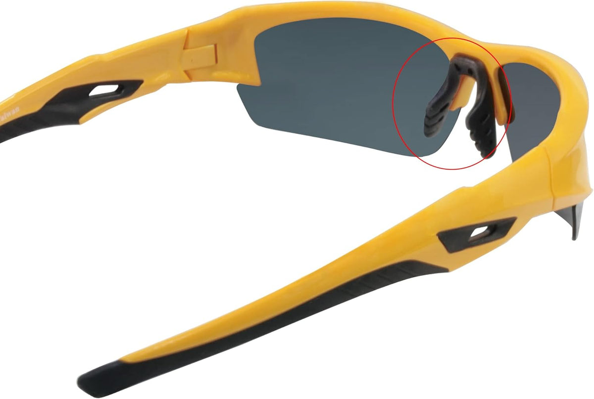 Sports Sunglasses for Men and Women, Adjustable Nose Pads, TR90 Frame, UV Protection, for Golfing, Running, Cycling