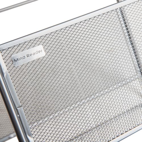 Mind Reader Hanging File Folder Organizer, Desktop Organizer, Storage, Office, Metal Mesh, Silver