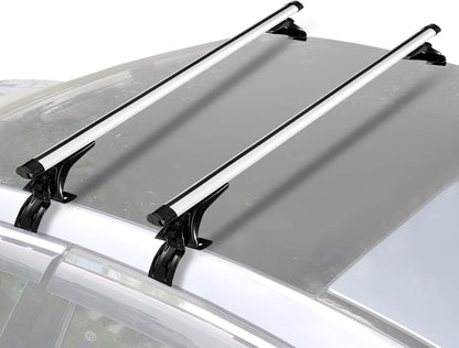 50" Universal Rooftop Crossbars,Adjustable Locking Luggage Crossbars Compatible for Car Pickups Without Any Types of Side Rails