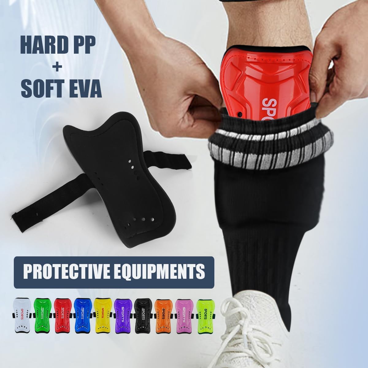 Youth Soccer Shin Guards for Kids Shin Pads Child Calf Protective Gear Protective Soccer Equipment for Boys Girls Children 3-15 Years Old