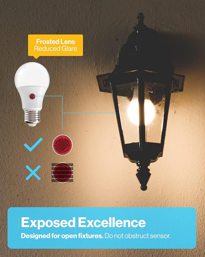 Sunco 32 Pack Dusk to Dawn LED Outdoor Light Bulb A19, Photocell Automatic for Exterior Lighting, 800 LM, 9W (60W Eqv.), 6000K Daylight Deluxe, Auto On/Off Sensor, IP65 Rated UL