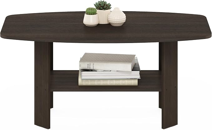 Furinno Simple Design Coffee Table, Dark Brown