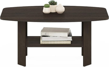 Furinno Simple Design Coffee Table, Dark Brown