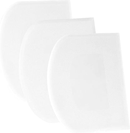 SURDOCA Dough Scraper Bench Scraper - 3P 14.2x8.5" Plastic Flexible Bowl Scraper, Sharp Edge & Angles Cake Scraper. Non-Slip Bakeware Decorating Tools Sculpting & Modeling Tools - Pure White