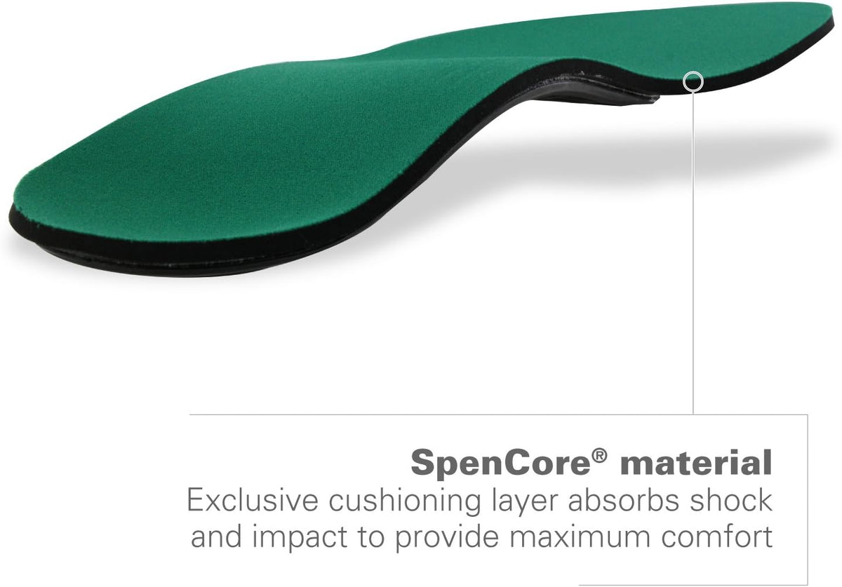 Spenco Rx Orthotic Arch Support Full Length Shoe Insoles, Men's 12-13.5, Green