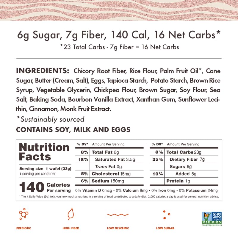 Rip Van Gluten-Free Snickerdoodle Stroopwafel, Healthy Gluten-Free Snacks, Non-GMO Snacks, Low Sugar (6g), Low Calorie Snack, 12 Count