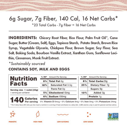 Rip Van Gluten-Free Snickerdoodle Stroopwafel, Healthy Gluten-Free Snacks, Non-GMO Snacks, Low Sugar (6g), Low Calorie Snack, 12 Count
