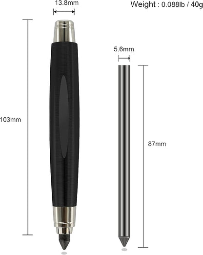 WSD Sketch Up 5.6mm Mechanical Pencil Mechanical Clutch with Built Sharpener (Black)