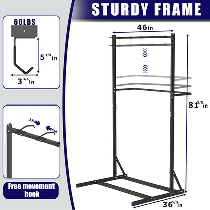 Freestanding Bike Storage Rack, Vertical Bike Holder Holds Up to 5 Bikes, Durable Solid Steel Bicycle Stand for Indoor Garage