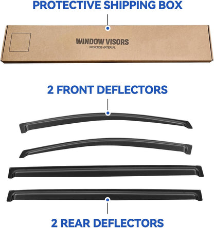 Window Visors Rain Guards Shield for 2011-2020 Toyota Sienna, Out-Channel Window Vent Wind Deflectors Visors Shades for 11-20 Sienna