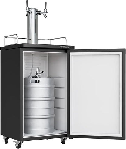 EdgeStar KC2000TWIN Full Size Dual Tap Kegerator & Draft Beer Dispenser - Black