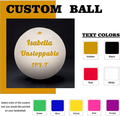 Personalized Indoor Volleyball – Official Size 5 Composite Leather Volleyball for Adults & Teens – Custom Name Volleyball for Gifts, Training, Games