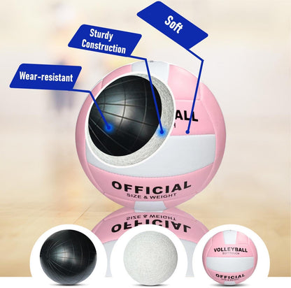 6 Pack Official Size 5 Synthetic Leather Volleyballs, Includes Pump and Net Bag, Volley Ball for Indoor and Outdoor Competition