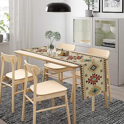 Aztec Southwest Table Runner,Ethnic Geometric Table Runners Dresser Scarves Table Setting Decor for Garden Farmhouse Wedding Party Holiday Dinner Home 13x120 Inch