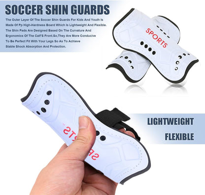 Youth Soccer Shin Guards for Kids Shin Pads Child Calf Protective Gear Protective Soccer Equipment for Boys Girls Children 3-15 Years Old