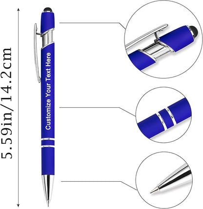 Qingxily Up to 300 Pcs Custom Pens Bulk,Personalized Pens with Free Engraving,Customized Stylus Ballpoint Pens with Your Name,Text,Message for Business,Graduation,Anniversaries-Colorful Pens 96 Pcs