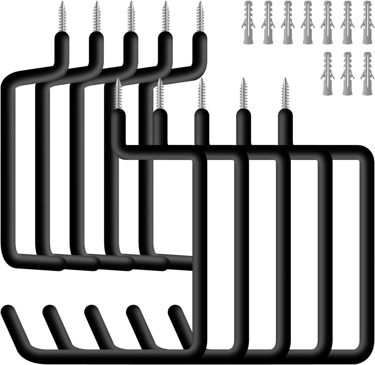 10 Pcs Ladder Hook Screw in Storage Hanger, Wall Mount Garage Storage Hooks Heavy Duty Shelf Organizer for Bike, Foldable Chair, Ladder