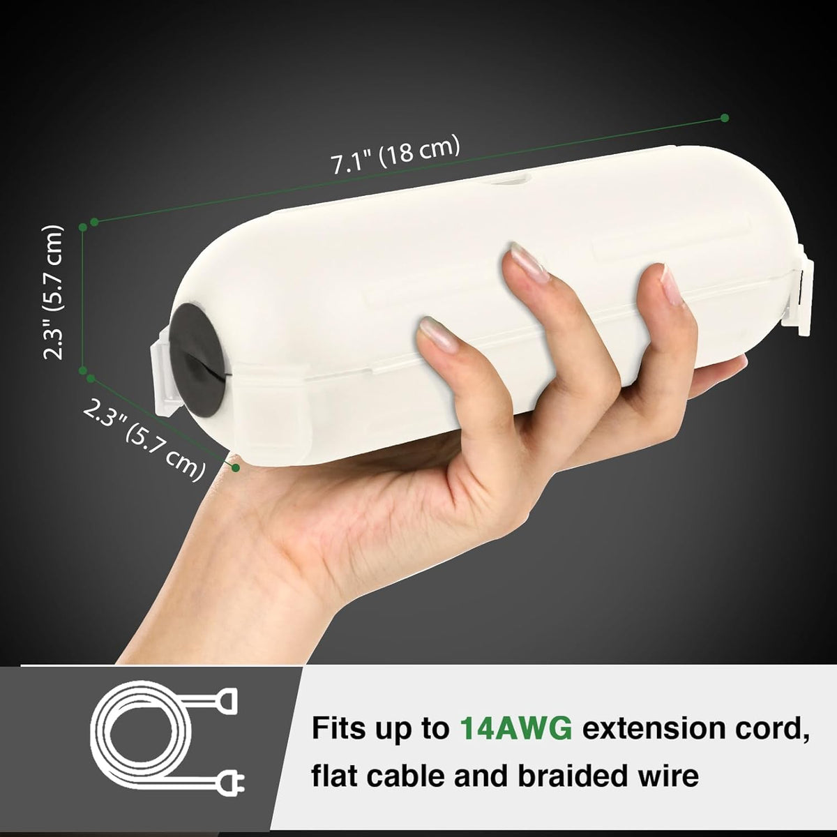 Flemoon [3 Pack] Outdoor Extension Cord Safety Cover with Waterproof Seal, Weatherproof Electrical Connection Box for Outdoor Outlet, Plug, Socket, Halloween, Christmas Holiday Decoration Light, White