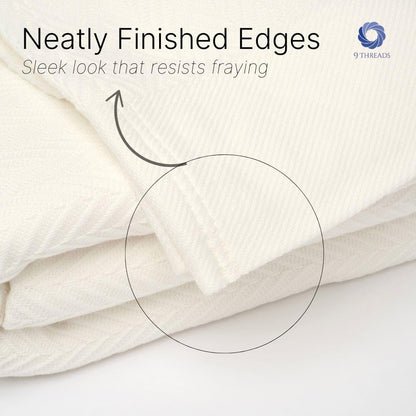 100% Cotton Herringbone Weave Blankets, 66" X 90" Twin, Throw Blanket for Bed, All Season Cotton Blanket, Cozy Blanket,Throws & Bed Blanket, Throw Blanket for Couch, Modern Home Decor -Tusk