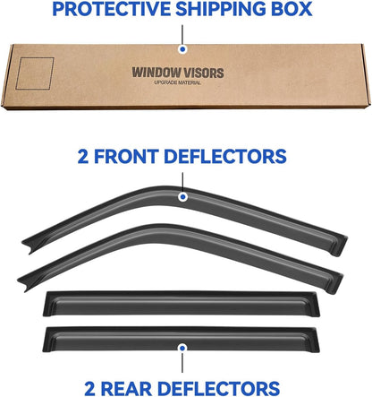 Window Visors Rain Guards for 1996 1997 1998 1999 2000 Toyota RAV4, Out-Channel Window Vent Wind Deflectors Visors Shades for 96 97 98 99 00 Toyota Rav4