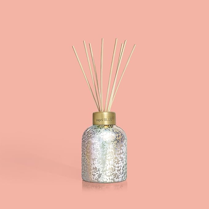 Capri Blue Reed Diffuser - Reed Diffuser Set Includes Scented Oil, Sticks, and Mercury Iridescent Glass Bottle - Home Decor Room Fresheners - Pineapple Flower (5.7 fl oz)