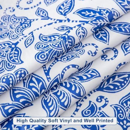 LIBERECOO Heavy Duty Vinyl Tablecloth with Flannel Backing Waterproof Oil-Proof Plastic Table Cloth Stain-Resistant Wipeable Rectangle or Square Table Cover for Indoor and Outdoor 60 x 102 Inch