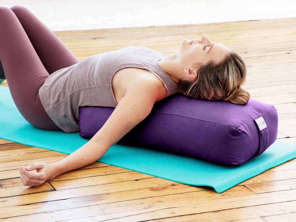 Sol Living Yoga Bolster Pillow Rectangular Meditation Cushion Cotton Meditation Accessories for Restorative Yoga Meditation Pillow Yoga Pillow Firm Body Pillow Bolster Pillow for Legs Removable Cover