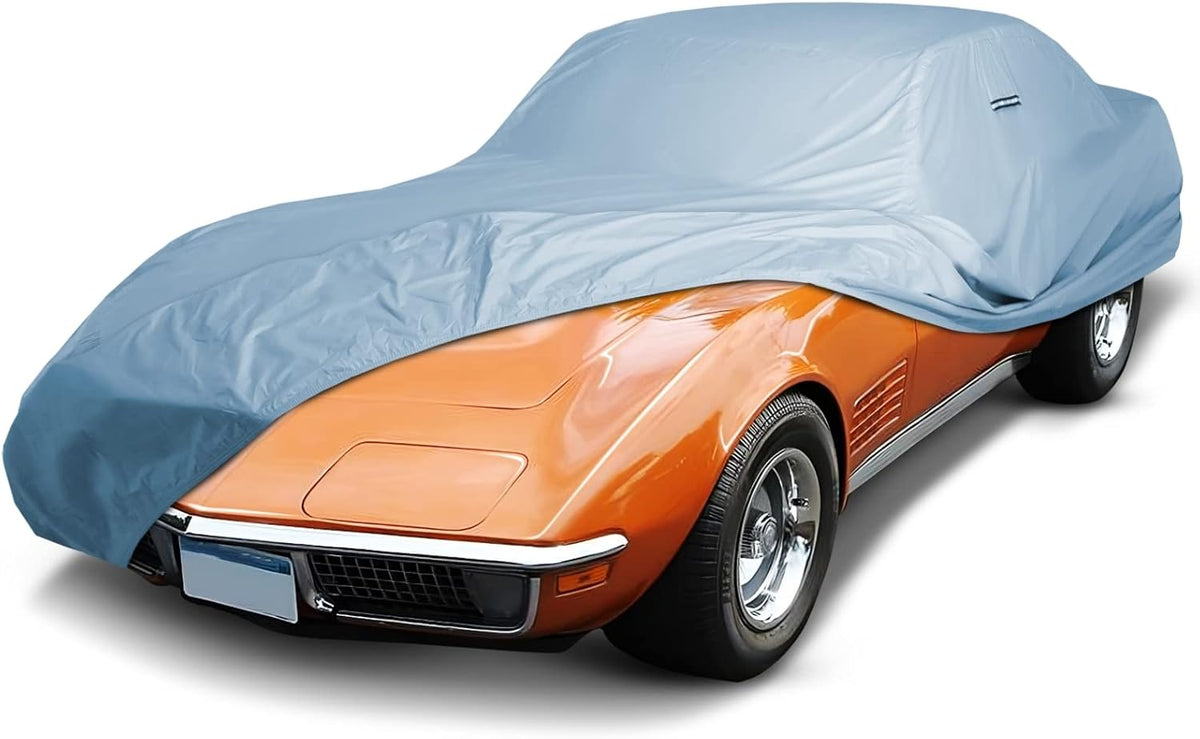 iCarCover Premium Car Cover for 1968-1982 Chevy Corvette C3 Heavy Duty Waterproof All Weather Automobiles Custom Fit Indoor Outdoor UV Snow Protection Covers with Straps and Bag