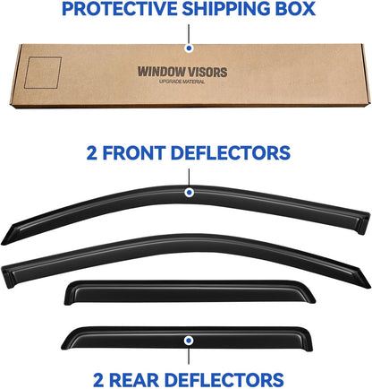 Window Visors Rain Guards for 2002-2009 Chevy Trailblazer, Out-Channel Window Vent Wind Deflectors Visors Shades for 2006-2009 Trailblazer SS
