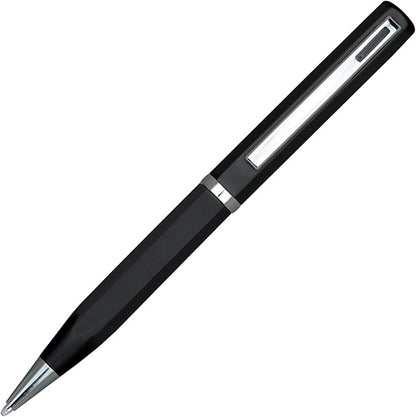 Lanier Licia Ballpoint Pen - Shiny Chrome Ring & Parts with Medium Tip 0.7mm Cross Style Refill (with Accents - White or Black or Pink or Purple)