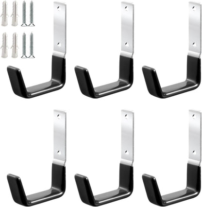 Heavy Duty Steel Garage Hooks,Garage Storage Utility Hooks,Anti-Slip Hanger, Tool Organizer,Steel Wall Mount Organizer, Garden Hose Hanger (Small-6PC)