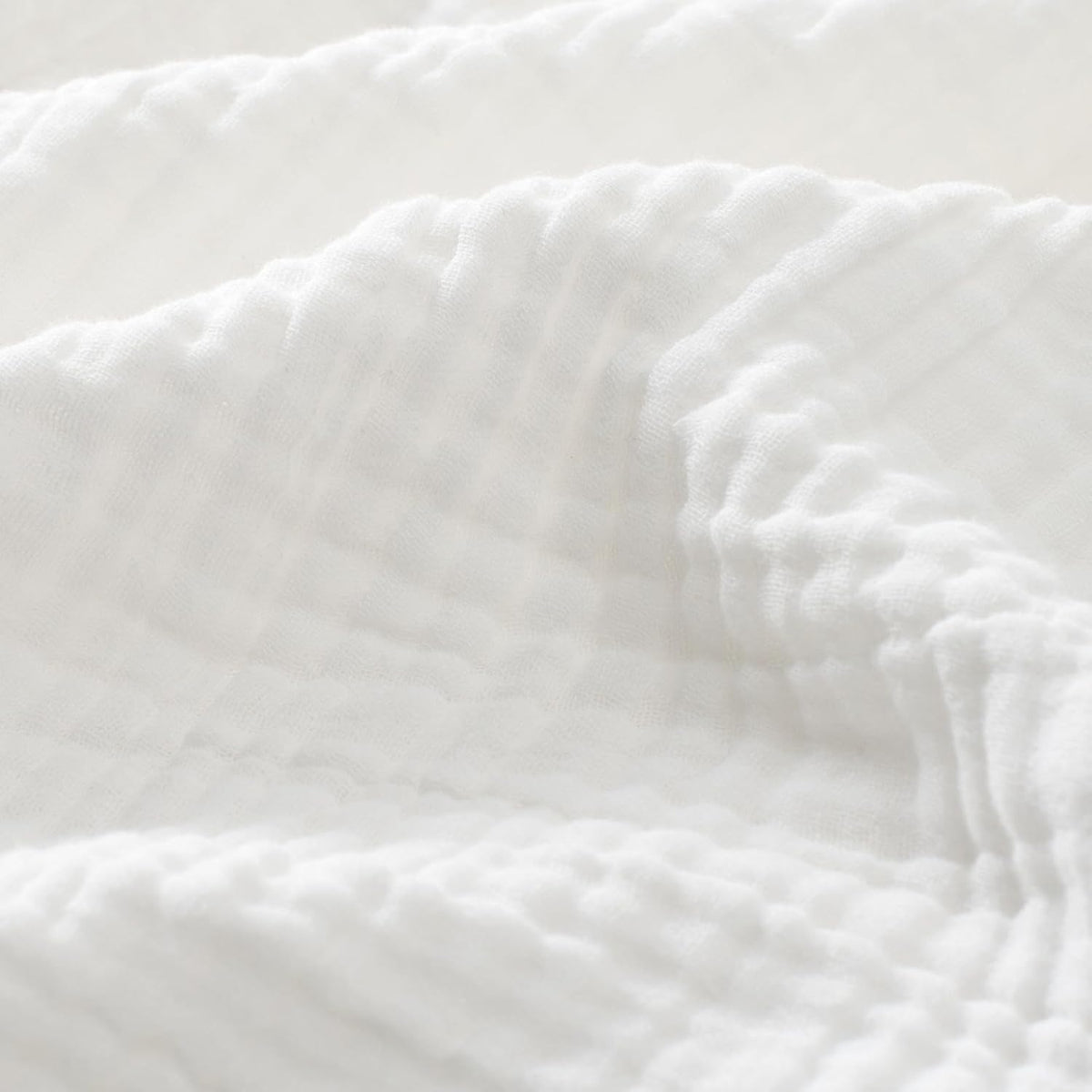 Carriediosa 100% Cotton Muslin Throw Blanket 50" X 70" Throw XL Size，4-Layers Summer Gauze Throws for Bed Couch，Soft Lightweight Breathable Linen Blankets Bedspread for Adults All Season，White