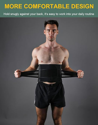 Back Brace for Lower Back Pain Men Women, Back Support Brace & Elastic Supports Belly Band Stomach Wrap Waist Belt Waist Trainer, Waist Brace Waist Trainer for Men Sciatica Pain Relief (Black, X-Large)